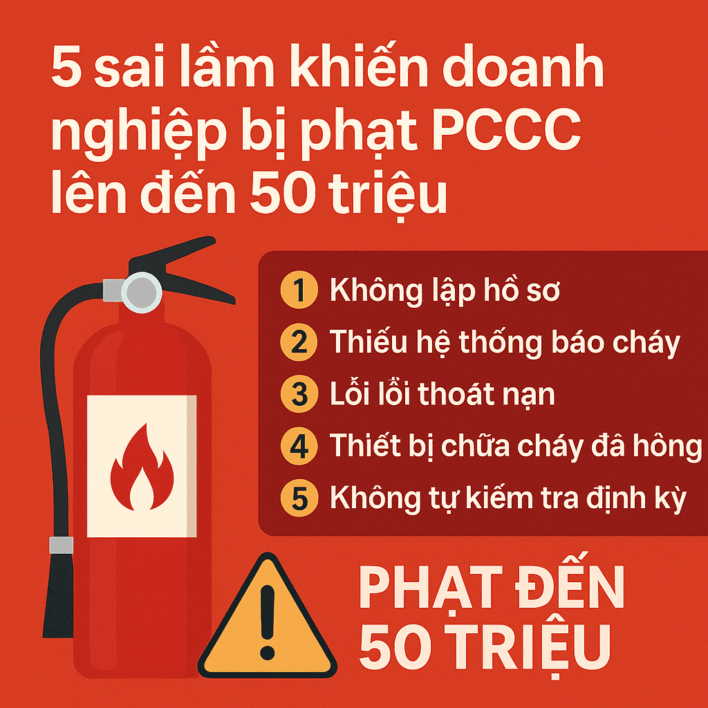 5 Sai lầm khiến doanh nghiệp bị phạt PCCC lên đến 50 triệu đồng